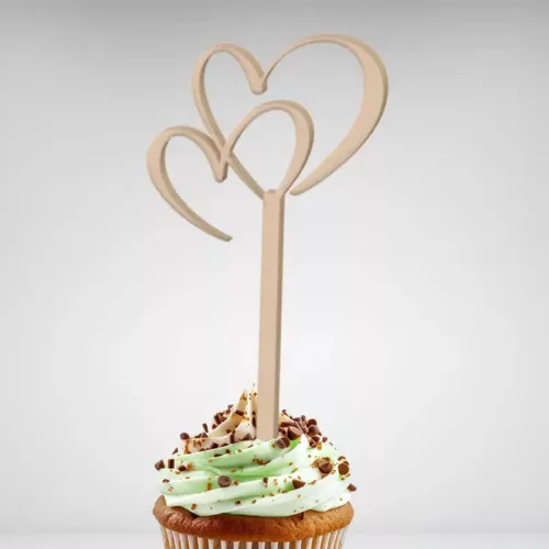 Cake topper cœur double pour la pâtisserie, la cuisine