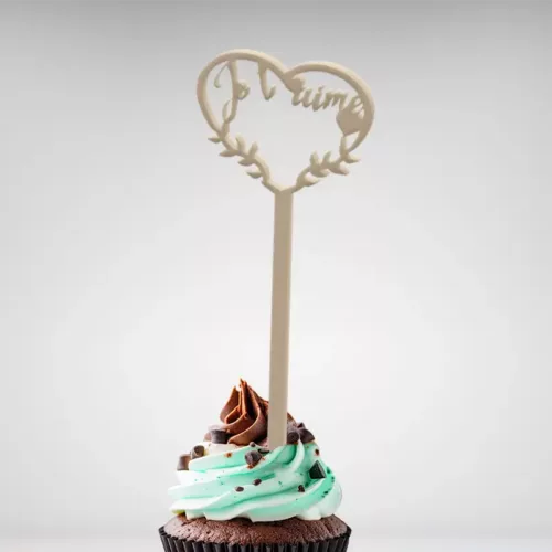 Cake topper cœur je t'aime pour la décoration des gâteaux