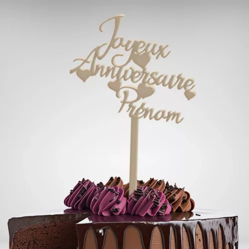 Cake topper Anniversaire Prénom Personnalisé pour la décoration des gâteaux