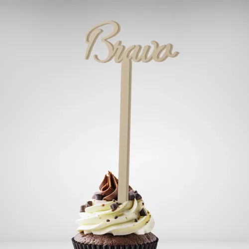 Cake topper Mot Bravo pour la décoration des gâteaux