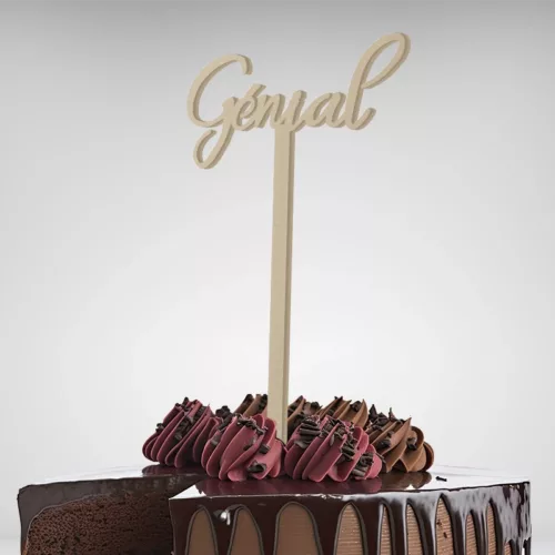 Cake topper Mot Génial pour la décoration des gâteaux