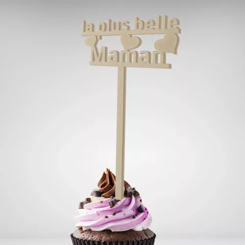 Sublimez la fête des mères avec mon ﻿ Cake Topper LA plus belle maman! Un ajout élégant pour célébrer cette journée spéciale.