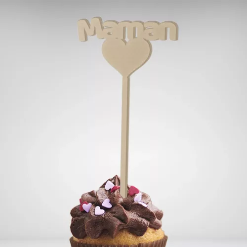 Sublimez la fête des mères avec mon ﻿ Cake Topper Maman Cœur! Un ajout élégant pour célébrer cette journée spéciale.