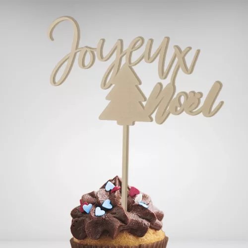 Sublimez vos gâteaux de Noël avec mon cake topper exclusif Joyeux Noël avec Sapin!