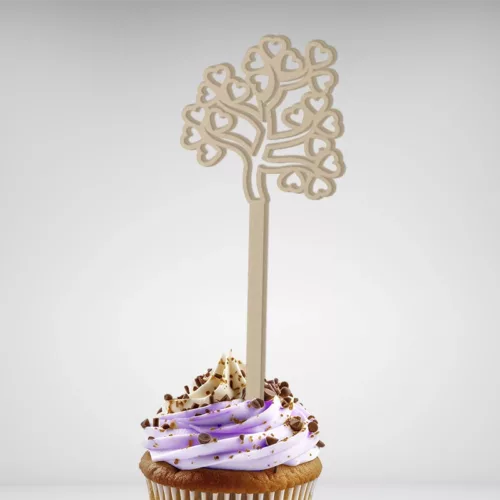 Sur le sommet de votre gâteau se dresse un Cake Topper Arbre Cœurs