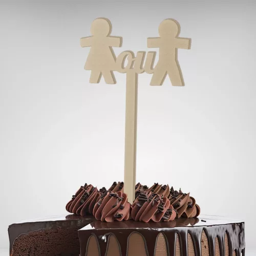 Sur le sommet de votre gâteau se dresse un Cake Topper Fille ou Garçon