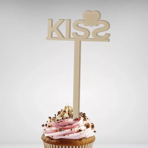 Personnalisez le sommet de votre gâteau avec ce Cake Topper Mot Kiss