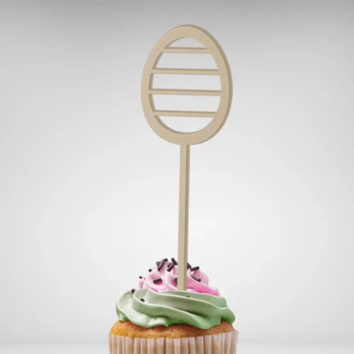 Personnalisez le sommet de votre gâteau avec ce Cake Topper Œuf Rayures