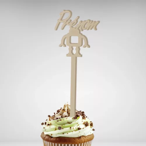 Personnalisez le sommet de votre gâteau avec ce Cake Topper Prénom Personnalisé avec Robot