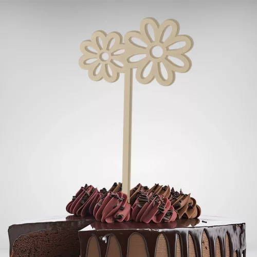 Cake topper Fleurs made in France, livraison gratuite - Embellissez vos gâteaux avec style !