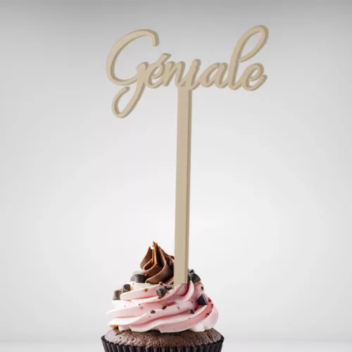 Personnalisez le sommet de votre gâteau avec ce Cake Topper Mot Géniale