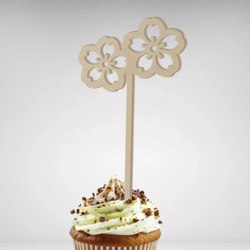 Cake topper Double Fleur made in France, livraison gratuite - Embellissez vos gâteaux avec style !