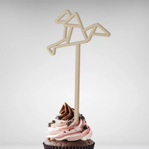 Cake topper Oiseau Origami made in France, livraison gratuite - Embellissez vos gâteaux avec style !