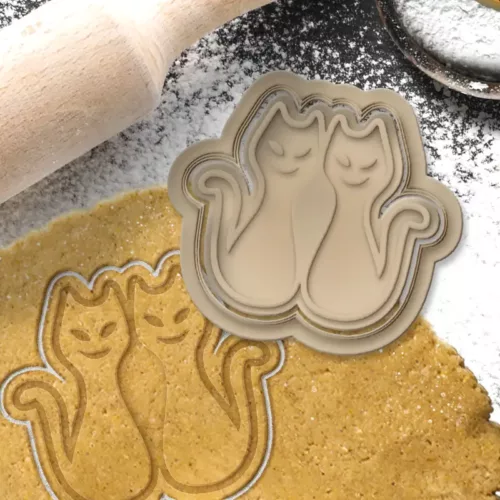 Emporte-pièce 2 Chats made in France, livraison gratuite - Embellissez vos gâteaux avec style !