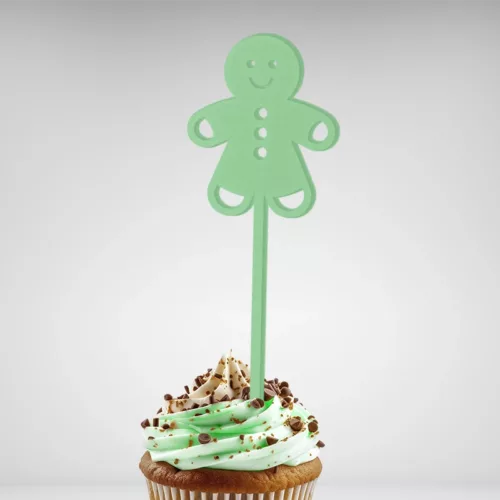 Cake Topper Bonhomme Pain d'épices spécial Noël, parfait pour sublimer vos gâteaux de fête.