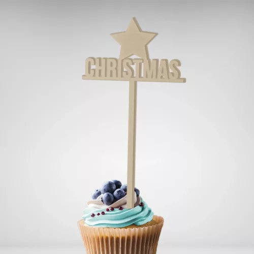 Cake Topper Christmas Etoile spécial Noël, parfait pour sublimer vos gâteaux de fête.