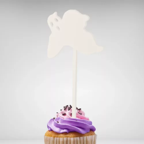 Cake Topper Fantôme Blanc spécial Halloween, parfait pour sublimer vos gâteaux de fête.