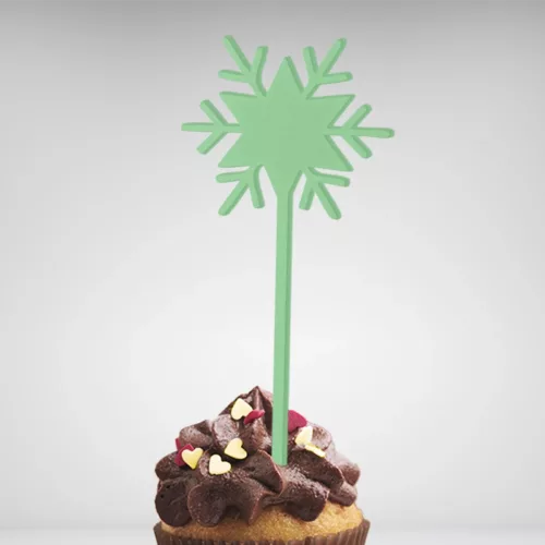 Cake Topper Flocon de Neige spécial Noël, parfait pour sublimer vos gâteaux de fête.