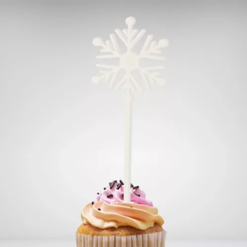 Cake Topper Flocon de Neige spécial Noël, parfait pour sublimer vos gâteaux de fête.