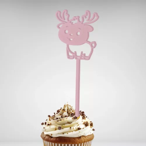 Cake Topper Renne de Noël spécial Noël, parfait pour sublimer vos gâteaux de fête.