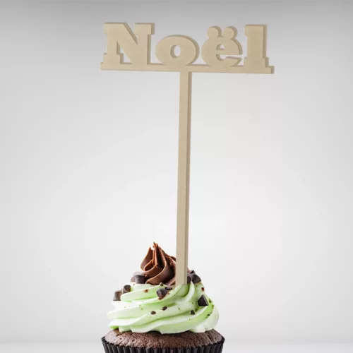 Cake Topper Mot Noël spécial Noël, parfait pour sublimer vos gâteaux de fête.